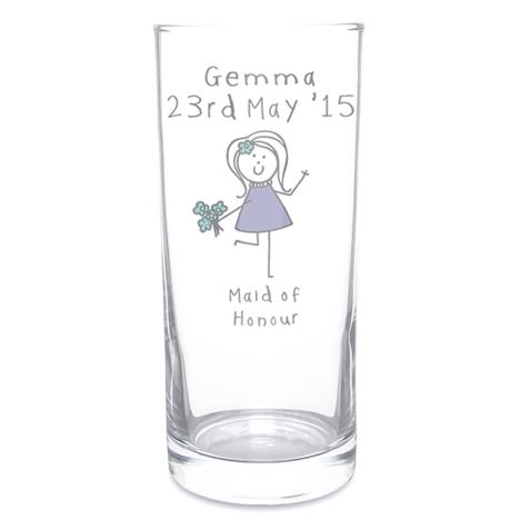 Personalised Purple Ronnie Female Wedding Hi Ball Glass £10.99